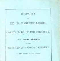 Pamphlet Report of Ed. R. Pennebaker, cover