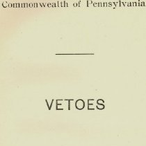 Book Vetoes by the Governor 1905, title page