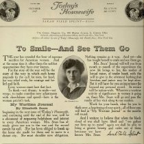 Magazine Today's Housewife October 1917, table of contents