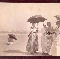 Josephine W. Pennypacker holding umbrella at Longport