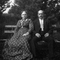 Negative of Virginia E.B. Pennypacker and her brother Charles H. Broomall