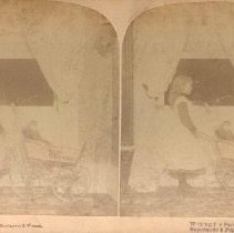 Stereograph of "Waiting for Papa"