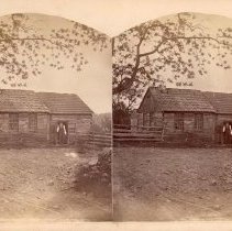 Stereograph of Jacob Sassaman's blacksmith shop