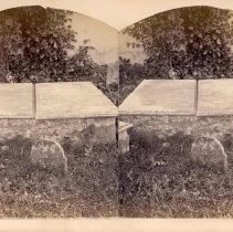 Stereograph of tombstone of General Peter Muhlenberg and wife, Trappe