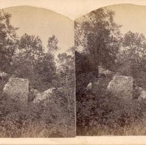 Stereograph of ruins of Mayberry Forge, Green Lane