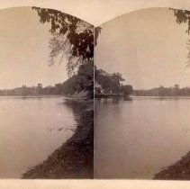 Stereograph of Perkiomen Creek near Oaks Station