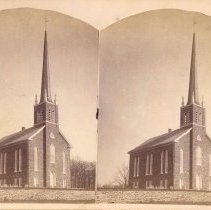 Stereograph of New Goschenhoppen Church, Pennsburg
