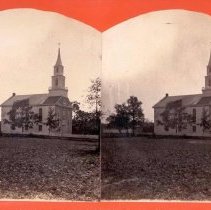 Stereograph of a church