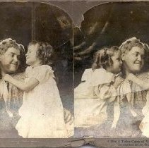 Stereograph of "We'll take care of you, Grandma"