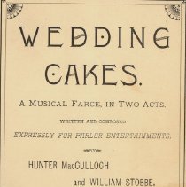 Book Wedding Cakes, A Musical Farce, in Two Acts