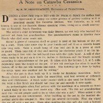 Page A Note on Catawba Ceramics