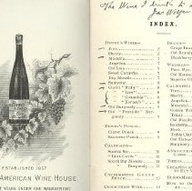 Wine list for H. T. Dewey & Sons Co.