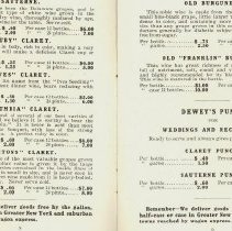 Wine list for H. T. Dewey & Sons Co., pages 8 and 9