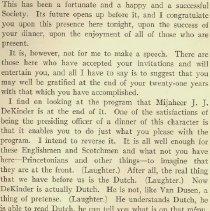 Twenty-first Annual Banquet of the Netherlands Society of Philadelphia