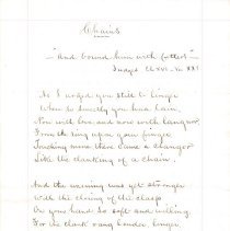 Poem, "Chains," to Virginia E. Broomall from Samuel W. Pennypacker, page 1
