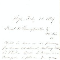 Letter to Samuel W. Pennypacker from John F. Hartranft