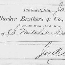 Bank check to E. Mitchell Cornell from Joseph R. Whitaker