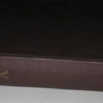 Brown record album "His Master's Voice"-album spine with "A", leather ring