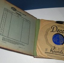 Brown record album "Silverstone" - opened to index and album sleeves