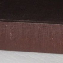 Brown record album "His Master's Voice" - spine with "M" and leather ring
