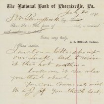 Letter to Samuel W. Pennypacker from J. B. Morgan