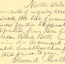 Postal card to Samuel W. Pennypacker from Edward Matherers