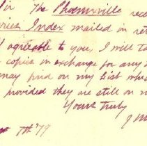 Postal card to Samuel W. Pennypacker from J. Munsell