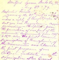 Postal card to Samuel W. Pennypacker from J. H. Oberholtzer