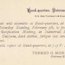 Postal card to Samuel W. Pennypacker from Turner G. Morehead