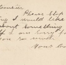 Postal card to Samuel W. Pennypacker from Ella J. Pennypacker