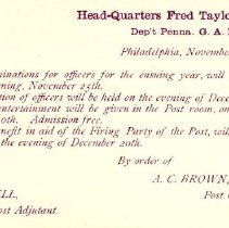 Postal card to Samuel W. Pennypacker from A. C. Brown and E. Caldwell