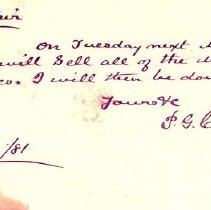 Postal card to Samuel W. Pennypacker from Peter G. Carey