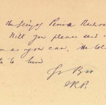 Postal card to Samuel W. Pennypacker from Isaac R. Pennypacker