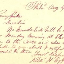 Postal card to Samuel W. Pennypacker from Richard H. Coffey