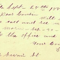 Postal card to Samuel W. Pennypacker from E. J. W.