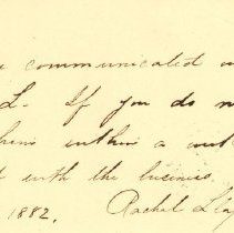 Postal card to Samuel W. Pennypacker from Rachel Lloyd