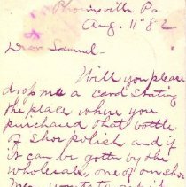 Postal card to Samuel W. Pennypacker from Henry C. Pennypacker