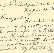 Postal card to Samuel W. Pennypacker from E. S. Moser