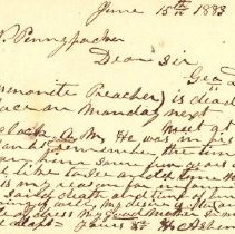 Postal card to Samuel W. Pennypacker from Henry Ashenfelter