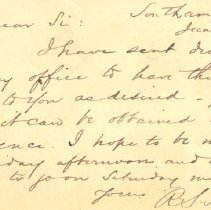 Postal card to Samuel W. Pennypacker from Richard S. Hunter