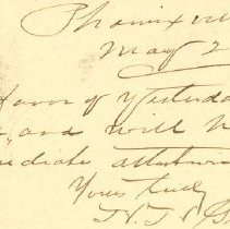 Postal card to Samuel W. Pennypacker from H. H. Gilkyson