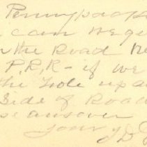 Postal card to Samuel W. Pennypacker from Thomas. D. Grover