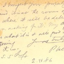 Postal card to Samuel W. Pennypacker from Phillip