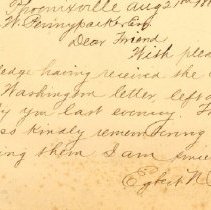 Postal card to Samuel W. Pennypacker from Egbert N. Pennypacker