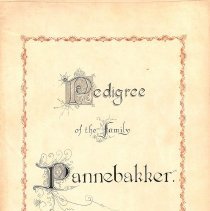 Manuscript Pedigree of the Family Pannebakker, title page