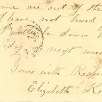 Postal card to Samuel W. Pennypacker from Elizabeth Kolb