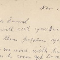 Postal card to Samuel W. Pennypacker from T. George Saylor