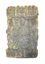 Stele of Buddha Seated with Attendants