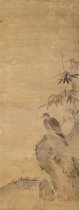 Two Birds and Bamboo from a set of Three Kakemono