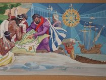 Mural Study for "Verrazzano on Staten Island 1524"